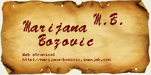 Marijana Božović vizit kartica